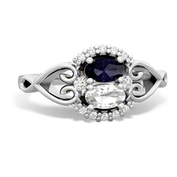 Sapphire Love Nest 14K White Gold ring R5860