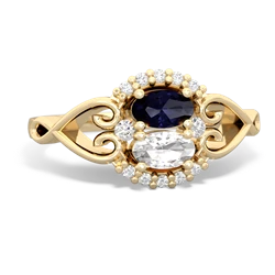 Sapphire Love Nest 14K Yellow Gold ring R5860