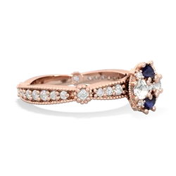 Sapphire Sparkling Tiara Cluster 14K Rose Gold ring R26293RD