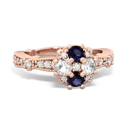 Sapphire Sparkling Tiara Cluster 14K Rose Gold ring R26293RD
