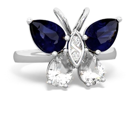 Sapphire Butterfly 14K White Gold ring R2215