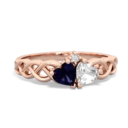 Sapphire Heart To Heart Braid 14K Rose Gold ring R5870