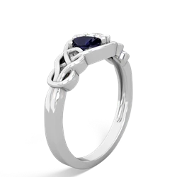 Sapphire Celtic Love Knot 14K White Gold ring R5420