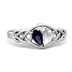 Sapphire Celtic Love Knot 14K White Gold ring R5420