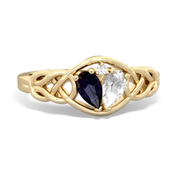 Sapphire Celtic Love Knot 14K Yellow Gold ring R5420