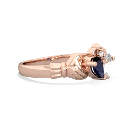 Sapphire 'Our Heart' Claddagh 14K Rose Gold ring R2388