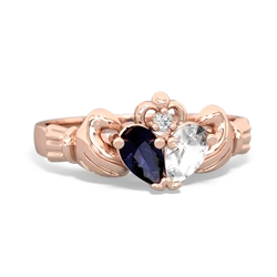 Sapphire 'Our Heart' Claddagh 14K Rose Gold ring R2388