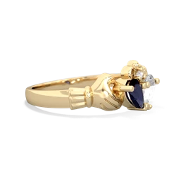 Sapphire 'Our Heart' Claddagh 14K Yellow Gold ring R2388