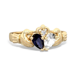 Sapphire 'Our Heart' Claddagh 14K Yellow Gold ring R2388