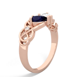 Sapphire 'One Heart' Celtic Knot Claddagh 14K Rose Gold ring R5322