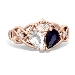 Sapphire 'One Heart' Celtic Knot Claddagh 14K Rose Gold ring R5322