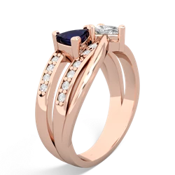 Sapphire Bowtie 14K Rose Gold ring R2360