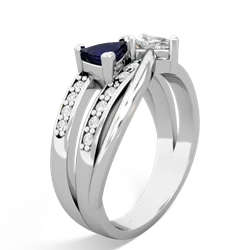 Sapphire Bowtie 14K White Gold ring R2360