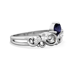 Sapphire Crown Keepsake 14K White Gold ring R5740