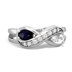 Sapphire Diamond Infinity 14K White Gold ring R5390