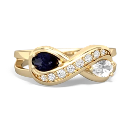 Sapphire Diamond Infinity 14K Yellow Gold ring R5390
