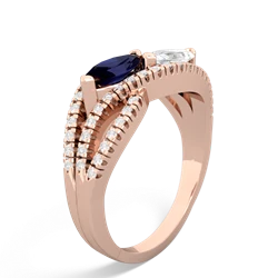 Sapphire Diamond Rivers 14K Rose Gold ring R3070