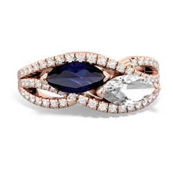 Sapphire Diamond Rivers 14K Rose Gold ring R3070