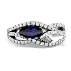 Sapphire Diamond Rivers 14K White Gold ring R3070