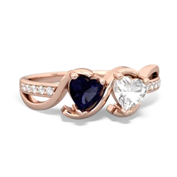 Sapphire Side By Side 14K Rose Gold ring R3090