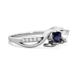 Sapphire Side By Side 14K White Gold ring R3090