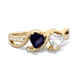 Sapphire Side By Side 14K Yellow Gold ring R3090