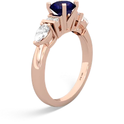 Sapphire 6Mm Round Eternal Embrace Engagement 14K Rose Gold ring R2005