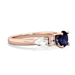 Sapphire 6Mm Round Eternal Embrace Engagement 14K Rose Gold ring R2005