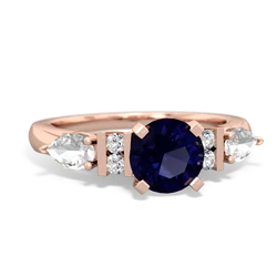 Sapphire 6Mm Round Eternal Embrace Engagement 14K Rose Gold ring R2005