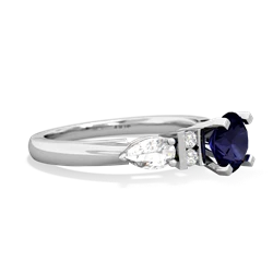 Sapphire 6Mm Round Eternal Embrace Engagement 14K White Gold ring R2005