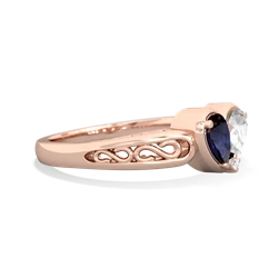 Sapphire Filligree 'One Heart' 14K Rose Gold ring R5070