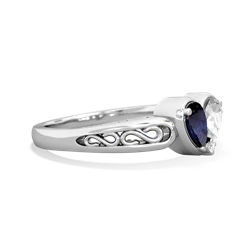 Sapphire Filligree 'One Heart' 14K White Gold ring R5070