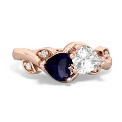 Sapphire Floral Elegance 14K Rose Gold ring R5790