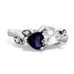 Sapphire Floral Elegance 14K White Gold ring R5790