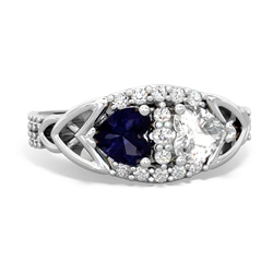 Sapphire Sparkling Celtic Knot 14K White Gold ring R2645