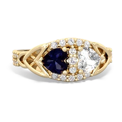 Sapphire Sparkling Celtic Knot 14K Yellow Gold ring R2645