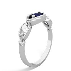 Sapphire Milgrain Marquise 14K White Gold ring R5700