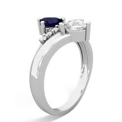 Sapphire Heart To Heart 14K White Gold ring R2064