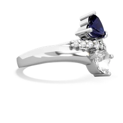 Sapphire Heart To Heart 14K White Gold ring R2064