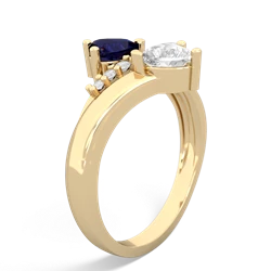 Sapphire Heart To Heart 14K Yellow Gold ring R2064