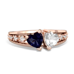 Sapphire Heart To Heart 14K Rose Gold ring R3342