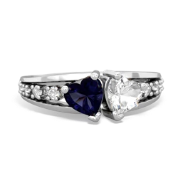 Sapphire Heart To Heart 14K White Gold ring R3342