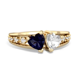 Sapphire Heart To Heart 14K Yellow Gold ring R3342