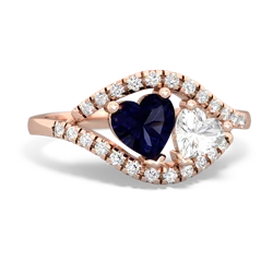 Sapphire Mother And Child 14K Rose Gold ring R3010