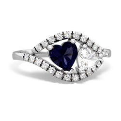 Sapphire Mother And Child 14K White Gold ring R3010