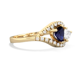 Sapphire Mother And Child 14K Yellow Gold ring R3010