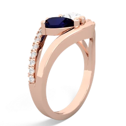 Sapphire Nestled Heart Keepsake 14K Rose Gold ring R5650