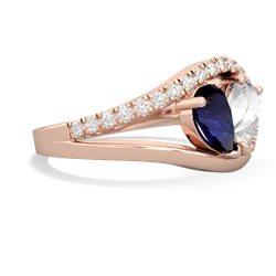 Sapphire Nestled Heart Keepsake 14K Rose Gold ring R5650