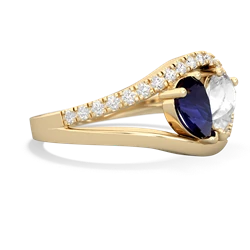 Sapphire Nestled Heart Keepsake 14K Yellow Gold ring R5650