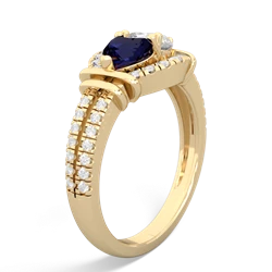 Sapphire Art-Deco Keepsake 14K Yellow Gold ring R5630